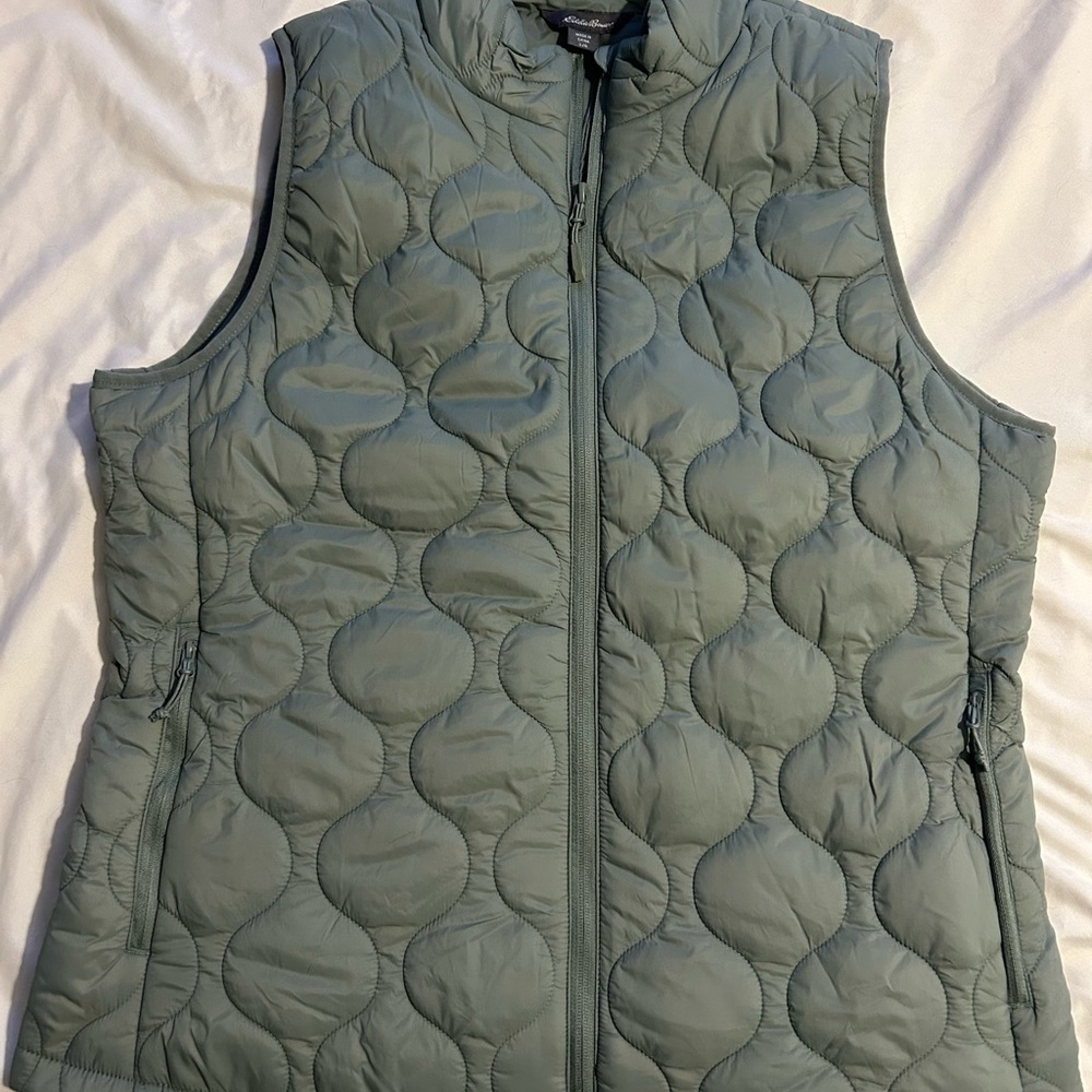 Eddie Bauer Light Green Quilted Vest